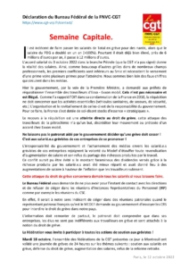 Déclaration du BF FNVC CGT
